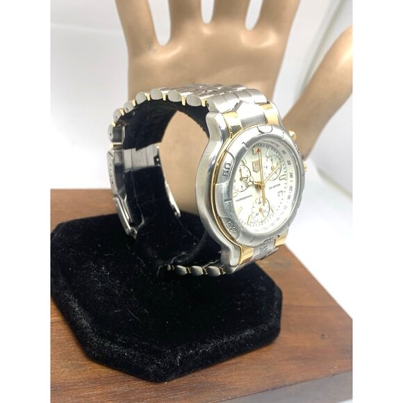 Tag Heuer Men's Watch CH1150-0 Swiss Quartz Chronograph 18k Yellow Gold Steel - Picture 2 of 16